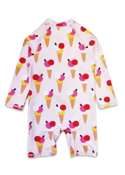 Toby Tiger Pink Ice Cream Print Baby Swimsuit (3  months - 24 months)