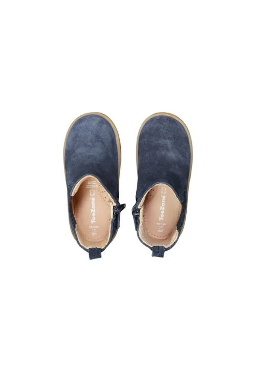 ToeZone Boys Navy Sam Suede Gusset Boot (Younger 4 - Younger 10)