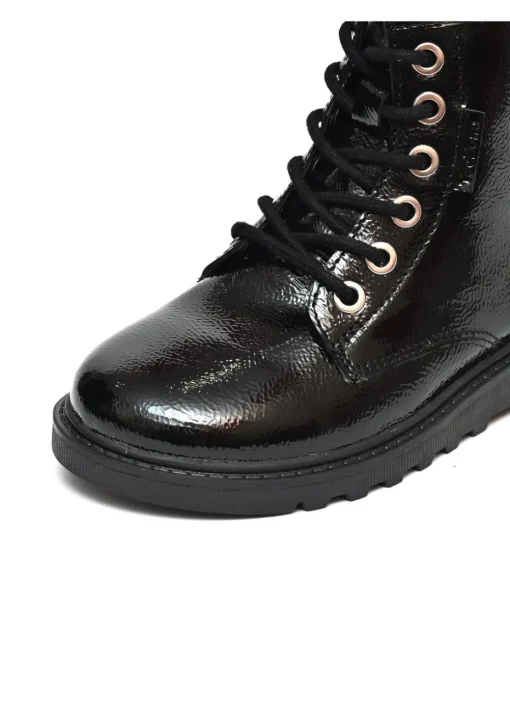 ToeZone Girls Black Abby Patent Leather Ankle Boot (Younger 8 - Older 3)