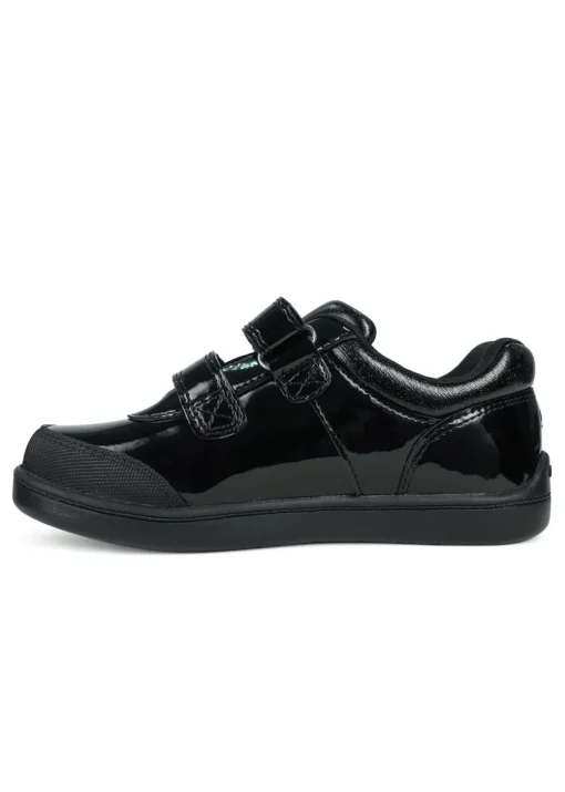 ToeZone Girls Black Lia Patent Coated Leather Unicorn School Shoe (Younger 8 - Older 2)