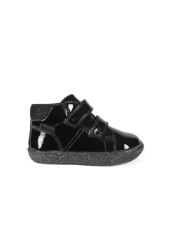 ToeZone Girls Black Riley Crinkle Rip Tape Boot (Younger 4 - Younger 10)