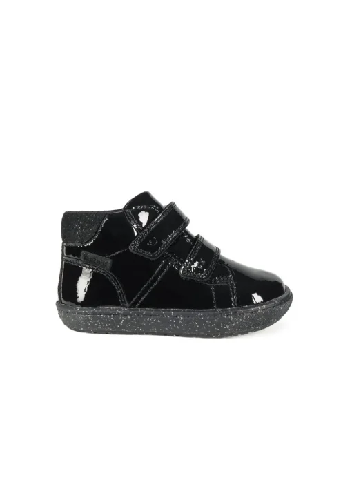 ToeZone Girls Black Riley Crinkle Rip Tape Boot (Younger 4 - Younger 10)