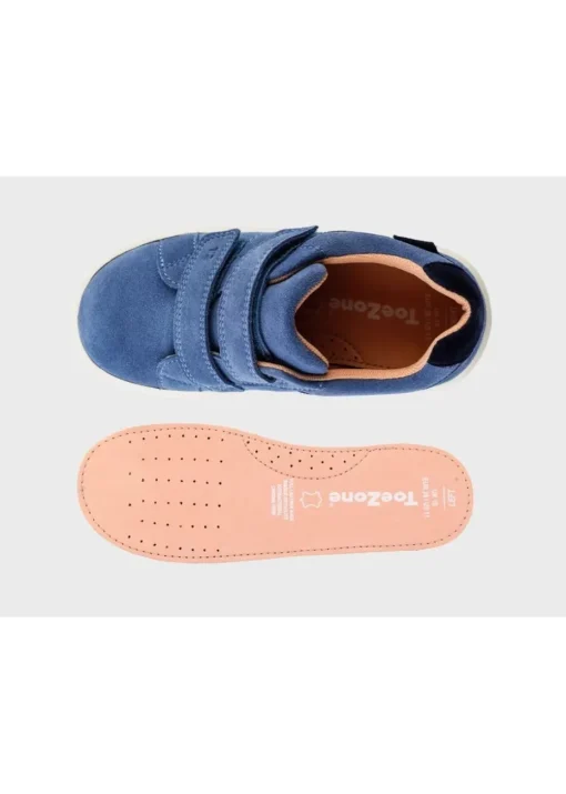 ToeZone Girls Blue Eden Suede Rip Tape Trainers