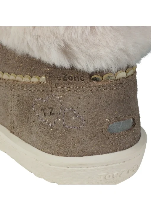 ToeZone Girls Brown Faith Suede Fur Boot (Younger 4 - Younger 10)