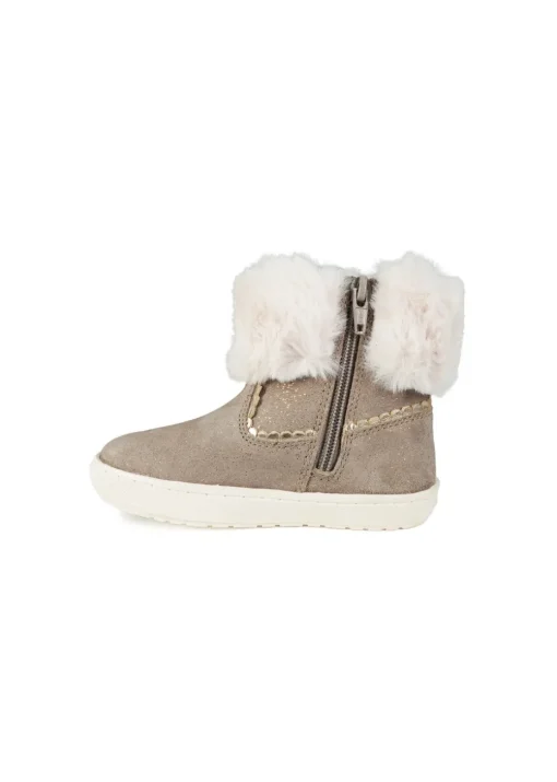 ToeZone Girls Brown Faith Suede Fur Boot (Younger 4 - Younger 10)