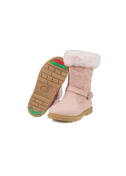 ToeZone Girls Pink Jo Fur Boot (Younger 8 - Younger 13)