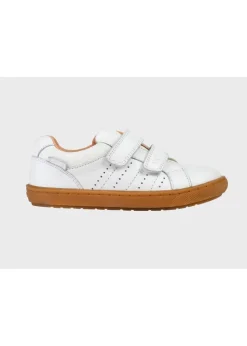 ToeZone Girls White Ariel Suede Rip Tape Trainers
