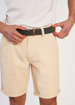 Tokyo Laundry Beige Cotton Belted Chino Shorts