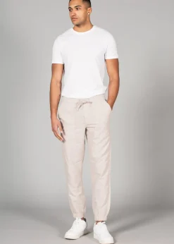 Tokyo Laundry Beige Linen Blend Classic Fit Trousers