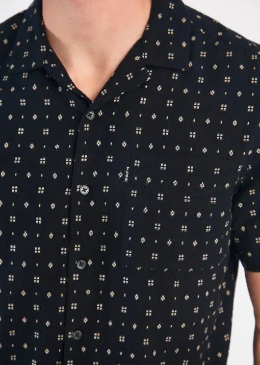 Tokyo Laundry Black Cotton Printed Short Sleeve Shirt