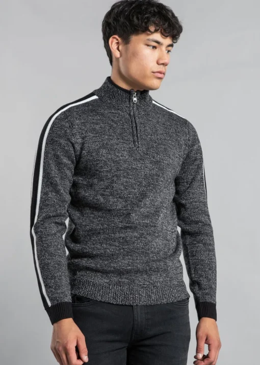 Tokyo Laundry Black Funnel Neck Jumper with Contrast Sleeve