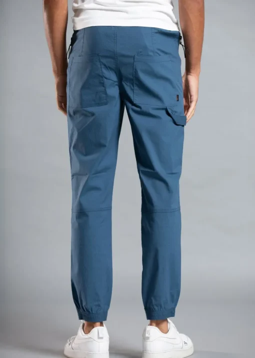 Tokyo Laundry Blue Cotton Cargo Trousers