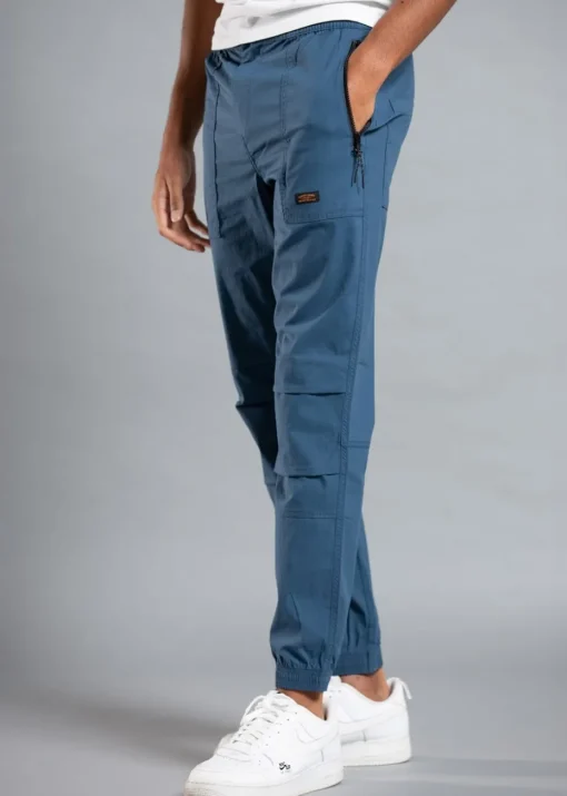 Tokyo Laundry Blue Cotton Cargo Trousers