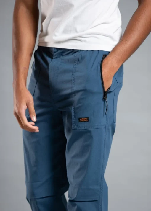 Tokyo Laundry Blue Cotton Cargo Trousers