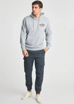 Tokyo Laundry Grey Printed Hoody With Drawcord