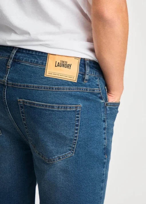 Tokyo Laundry Indigo Cotton Blend Regular-Fit Denim Shorts