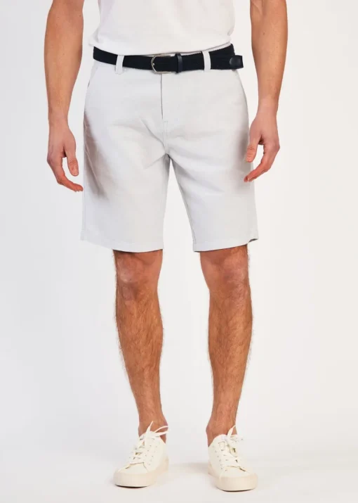 Tokyo Laundry Light Blue Cotton Oxford Shorts with Belt