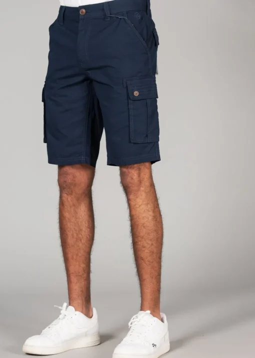 Tokyo Laundry Navy Cotton Cargo-Style Short with Pockets