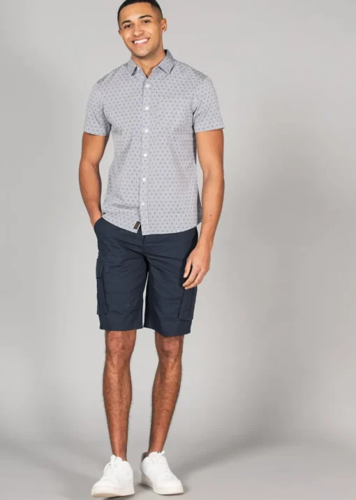 Tokyo Laundry Navy Cotton Ripstop Cargo Shorts