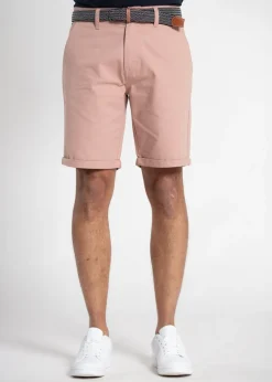 Tokyo Laundry Pink Cotton Belted Chino Shorts