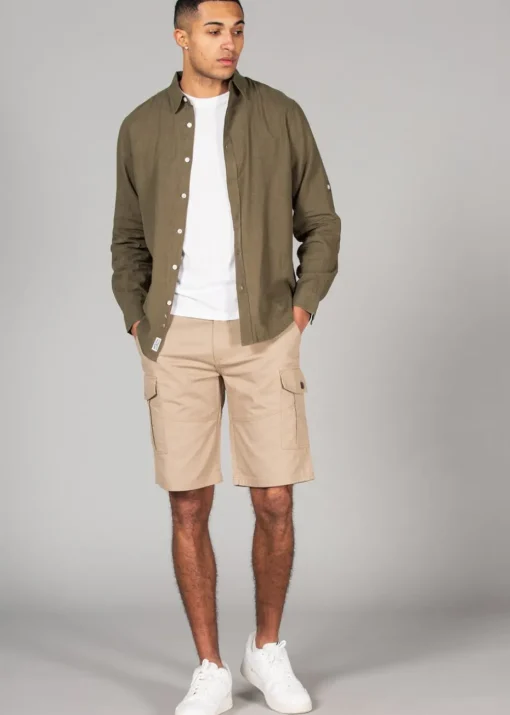 Tokyo Laundry Stone Cotton Cargo Style Short With Pockets