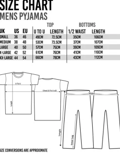 Top Gun Mens Black All Over Print Bottoms Pyjama Set