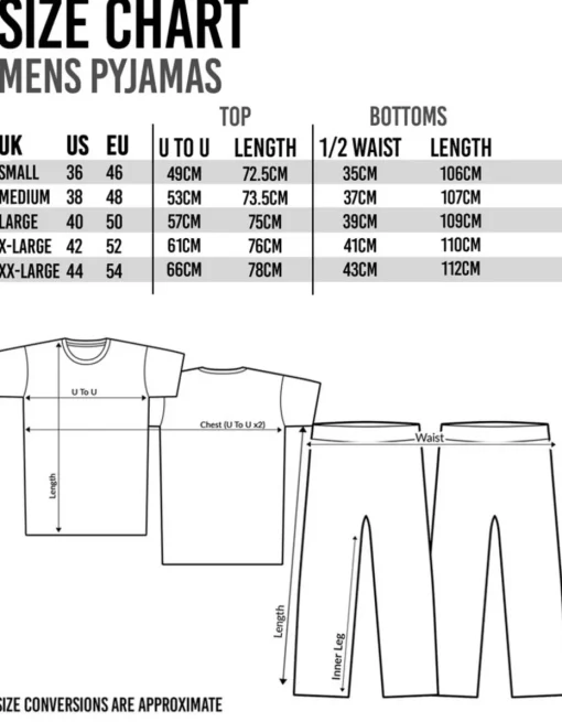 Top Gun Mens Black All Over Print Bottoms Pyjama Set