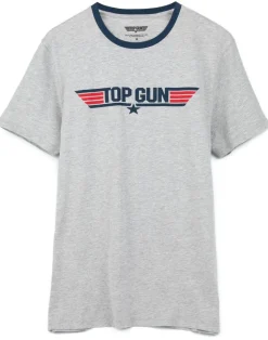 Top Gun Mens Black All Over Print Bottoms Pyjama Set