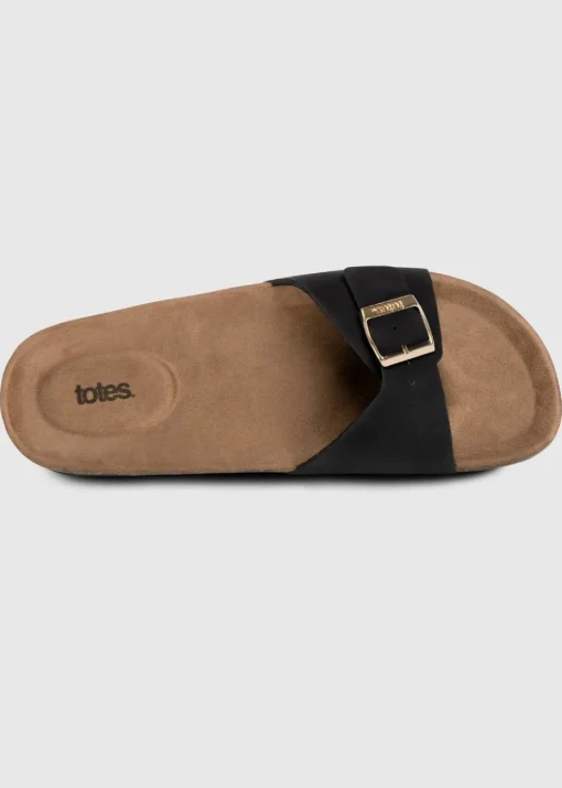 Totes Black PU Buckle Slider