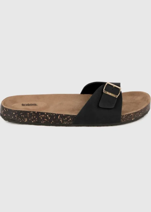 Totes Black PU Buckle Slider