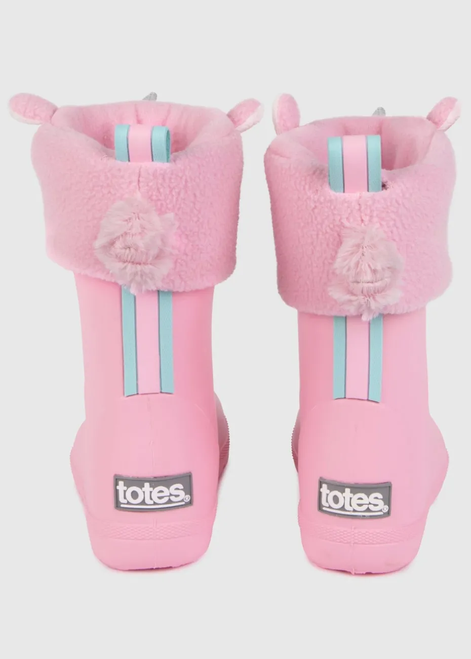 Totes Cirrus Pink Childrens Novelty Welly Liner