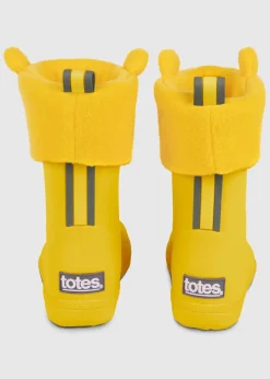 Totes Cirrus Yellow Childrens Novelty Welly Liner