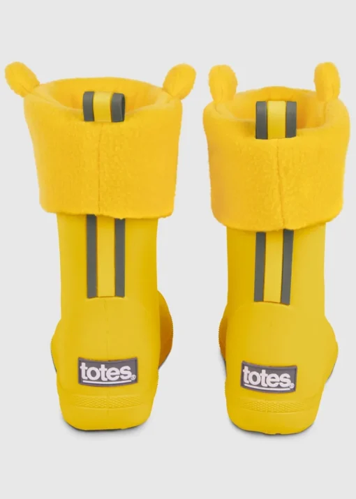 Totes Cirrus Yellow Childrens Novelty Welly Liner