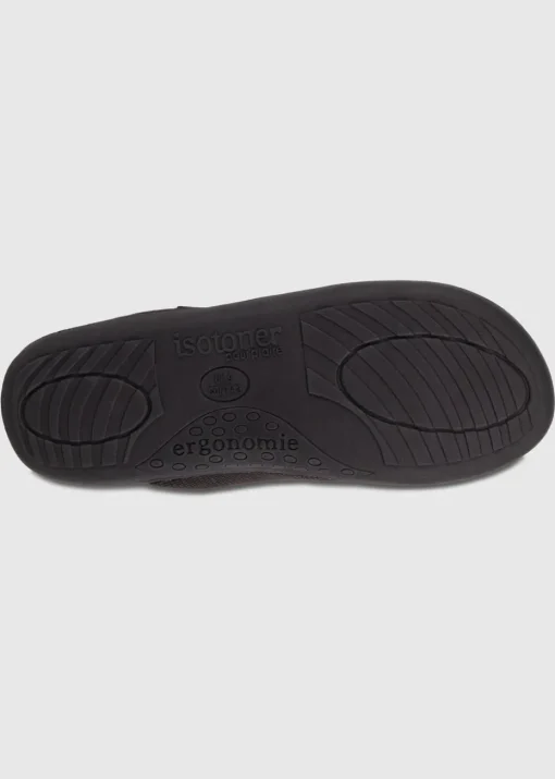 Totes Isotoner Black Square Patterned Smart Mule Slipper