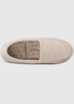 Totes Isotoner Cream  Textured Moccasin Slipper