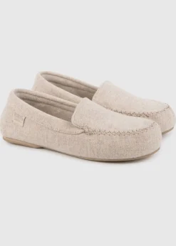 Totes Isotoner Cream  Textured Moccasin Slipper