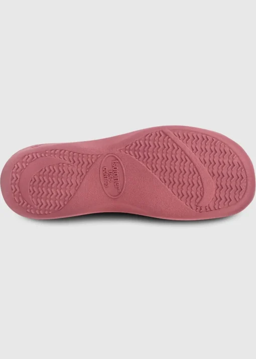 Totes Isotoner Dusty Pink Popcorn Terry Mule Slippers