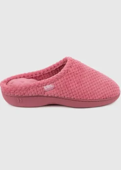 Totes Isotoner Dusty Pink Popcorn Terry Mule Slippers