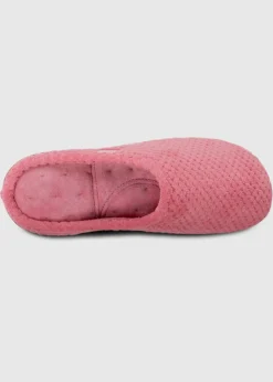 Totes Isotoner Dusty Pink Popcorn Terry Mule Slippers