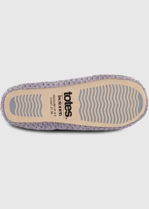 Totes Isotoner Grey Ladies Popcorn Ballet Slippers