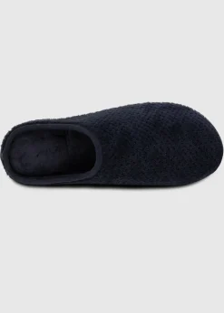 Totes Isotoner Navy Swept Back Popcorn Mule Slipper