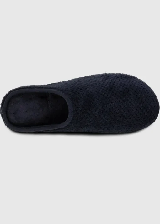 Totes Isotoner Navy Swept Back Popcorn Mule Slipper