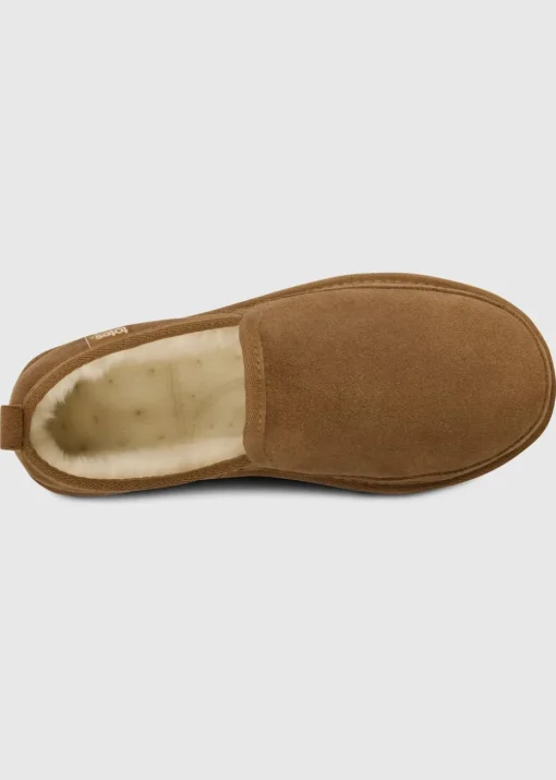 Totes Isotoner Tan Real Suede Full Back Slipper