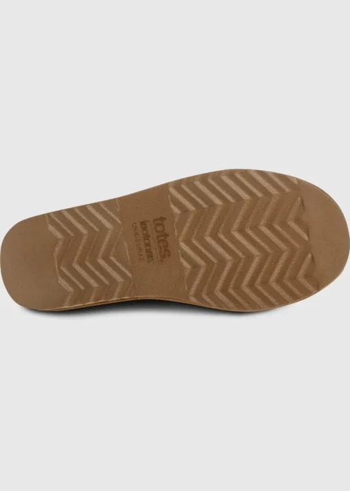 Totes Isotoner Tan Real Suede Full Back Slipper
