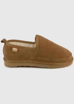 Totes Isotoner Tan Real Suede Full Back Slipper