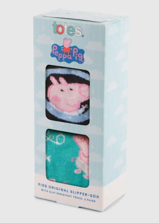 Totes Peppa Pig Childrens Novelty Original Slipper Sock (Twin Pack)