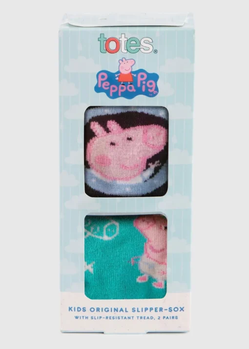 Totes Peppa Pig Childrens Novelty Original Slipper Sock (Twin Pack)