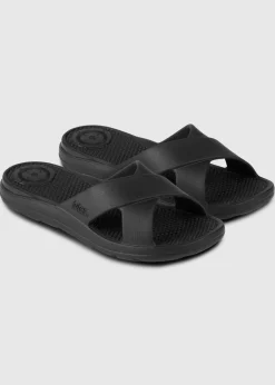 Totes Solbounce Black Cross Slide