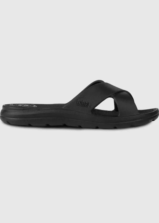 Totes Solbounce Black Cross Slide