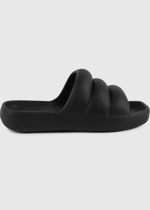 Totes Solbounce Black Puffy Slider